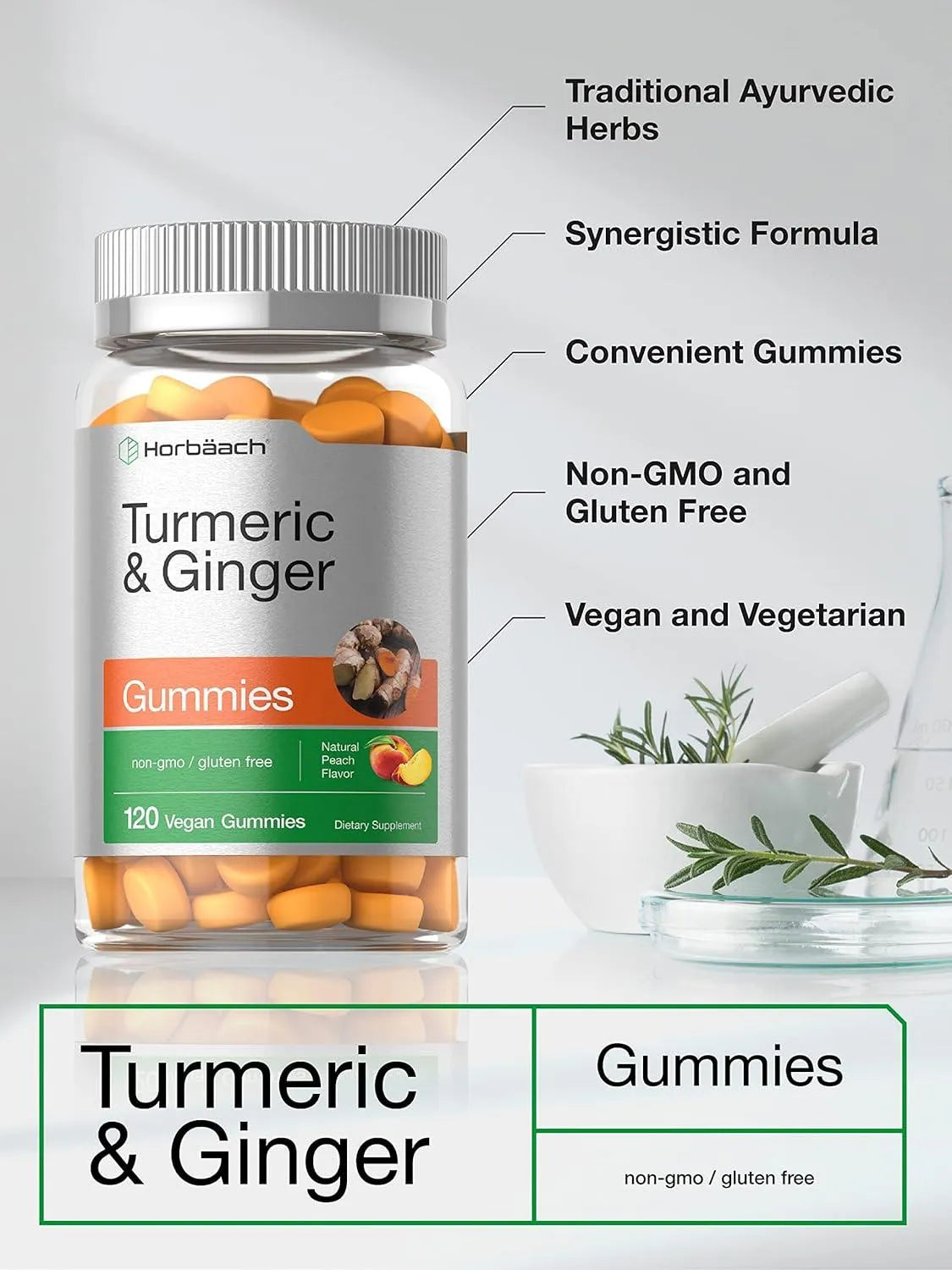 HORBAACH - Horbaach Turmeric and Ginger Gummies 120 Gomitas - The Red Vitamin MX - Suplementos Alimenticios - {{ shop.shopifyCountryName }}