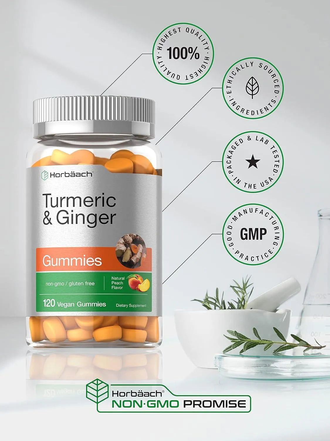 HORBAACH - Horbaach Turmeric and Ginger Gummies 120 Gomitas - The Red Vitamin MX - Suplementos Alimenticios - {{ shop.shopifyCountryName }}