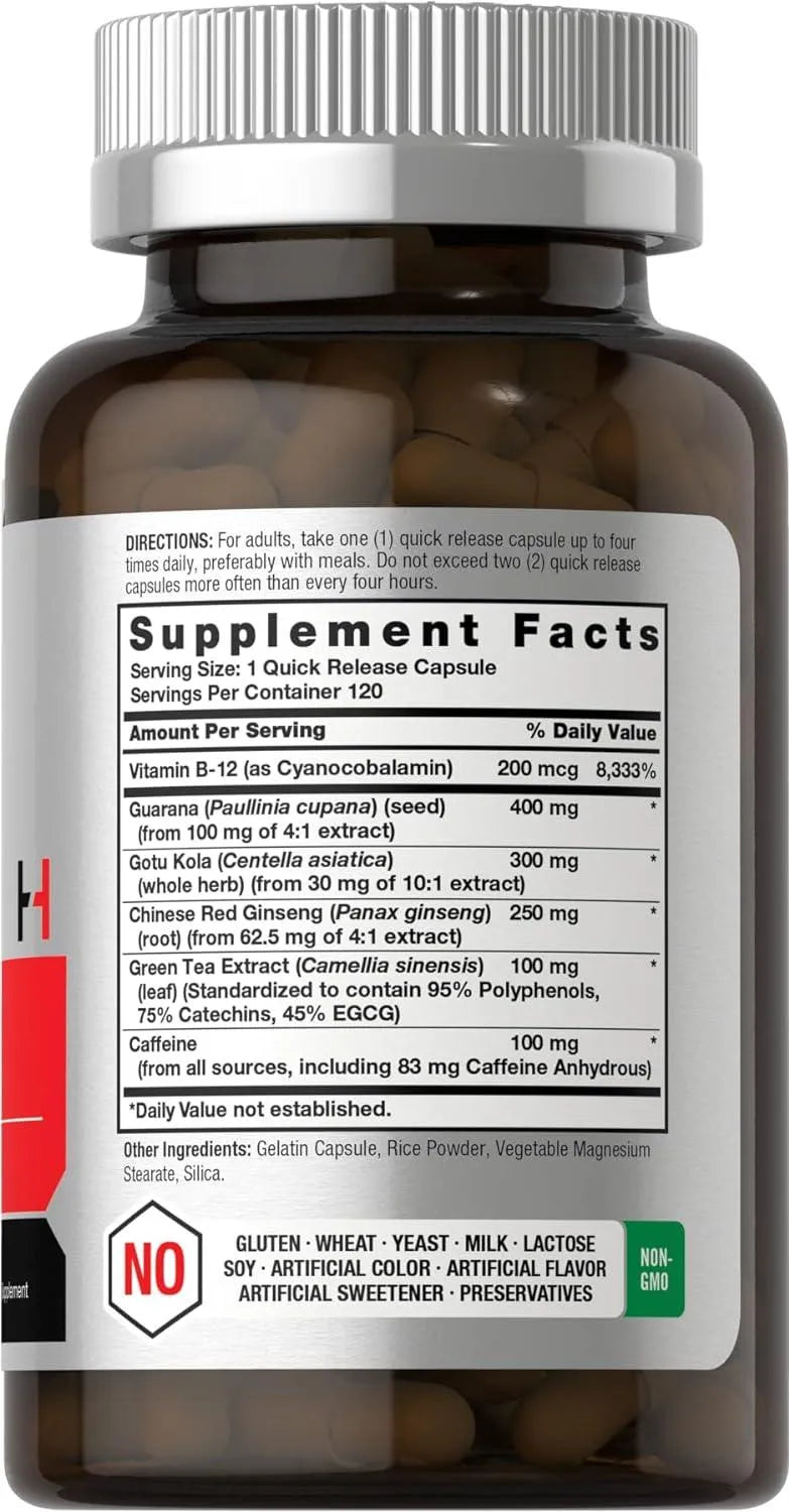 HORBAACH - Horbaach Ultra Energy Booster with Caffeine & Vitamin B12 120 Capsulas - The Red Vitamin MX - Suplementos Alimenticios - {{ shop.shopifyCountryName }}