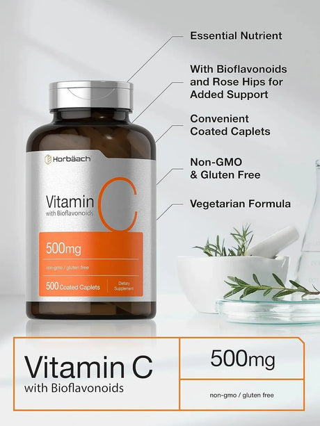 HORBAACH - Horbaach Vitamin C 500Mg. 500 Tabletas - The Red Vitamin MX - Suplementos Alimenticios - {{ shop.shopifyCountryName }}