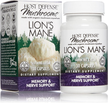 HOST DEFENSE - Host Defense Lion's Mane 30 Capsulas - The Red Vitamin MX - Suplementos Alimenticios - {{ shop.shopifyCountryName }}