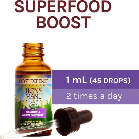 HOST DEFENSE - Host Defense, Lion's Mane Extract 1 Fl. Oz. - The Red Vitamin MX - Suplementos Alimenticios - {{ shop.shopifyCountryName }}