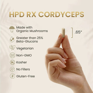 HPD RX - HPD Rx Premium Organic Cordyceps Mushroom Extract 2250Mg. 120 Capsulas - The Red Vitamin MX - Suplementos Alimenticios - {{ shop.shopifyCountryName }}