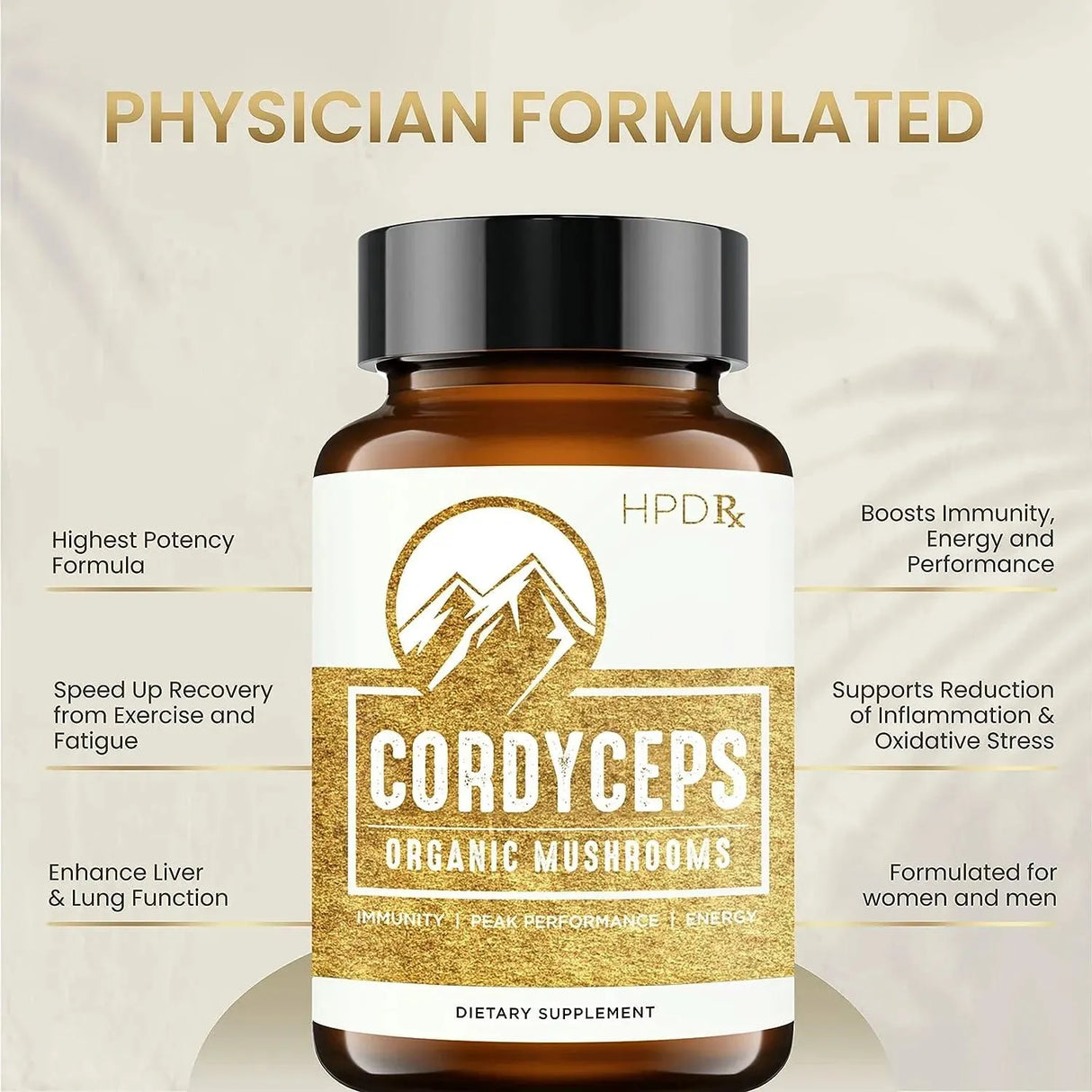 HPD RX - HPD Rx Premium Organic Cordyceps Mushroom Extract 2250Mg. 120 Capsulas - The Red Vitamin MX - Suplementos Alimenticios - {{ shop.shopifyCountryName }}