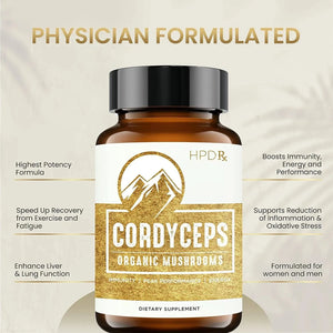 HPD RX - HPD Rx Premium Organic Cordyceps Mushroom Extract 2250Mg. 120 Capsulas - The Red Vitamin MX - Suplementos Alimenticios - {{ shop.shopifyCountryName }}