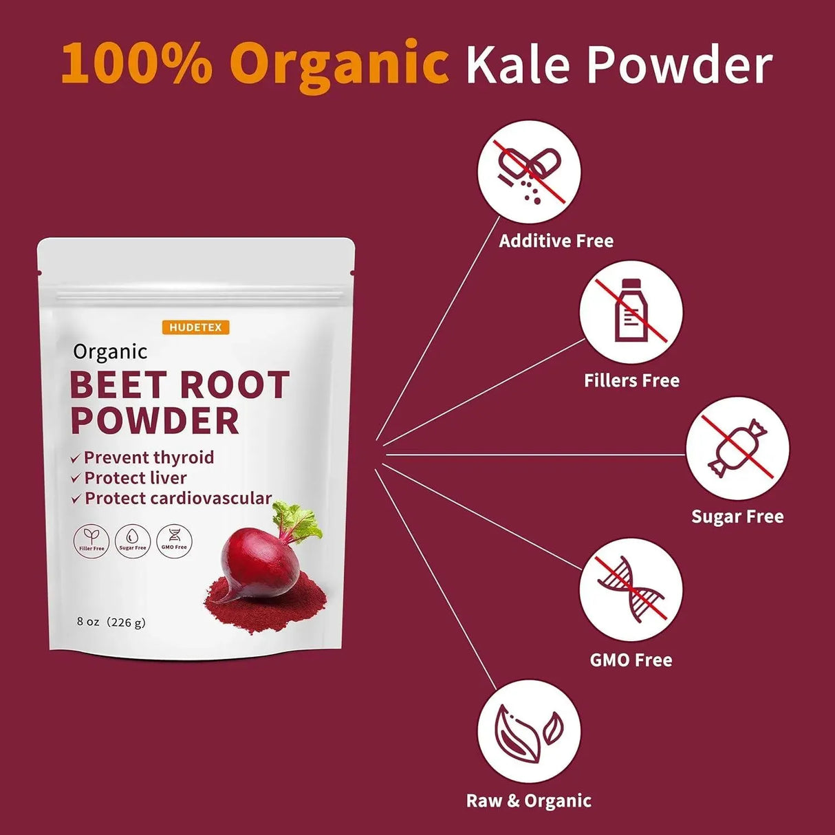 HUDETEX - Hudetex Beetroot Powder Organic 226Gr. - The Red Vitamin MX - Suplementos Alimenticios - {{ shop.shopifyCountryName }}