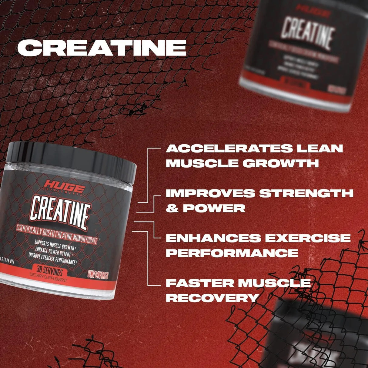 HUGE SUPPLEMENTS - Huge Supplements Creatine Monohydrate Powder 30 Servicios 150Gr. - The Red Vitamin MX - Suplementos Alimenticios - {{ shop.shopifyCountryName }}