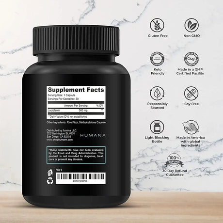 HUMANX - Humanx Lactoferrin 500Mg. 30 Capsulas - The Red Vitamin MX - Suplementos Alimenticios - {{ shop.shopifyCountryName }}