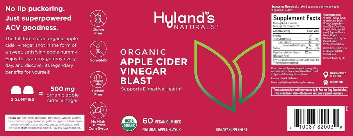 HYLAND´S - Hyland's Organic Apple Cider Vinegar 120 Gomitas - The Red Vitamin MX - Suplementos Alimenticios - {{ shop.shopifyCountryName }}