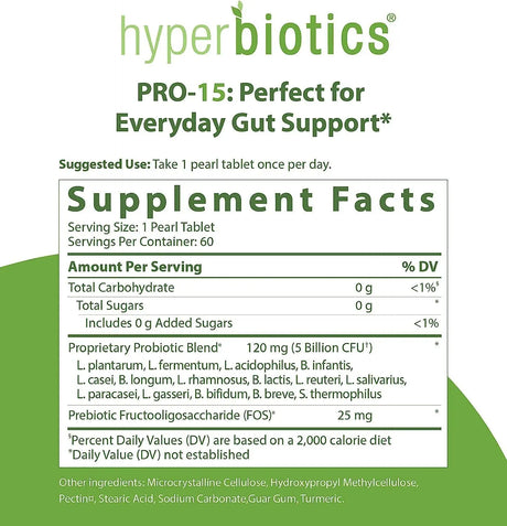 HYPERBIOTICS - Hyperbiotics Pro 15 Vegan Probiotic Supplement 60 Perlas - The Red Vitamin MX - Suplementos Alimenticios - {{ shop.shopifyCountryName }}