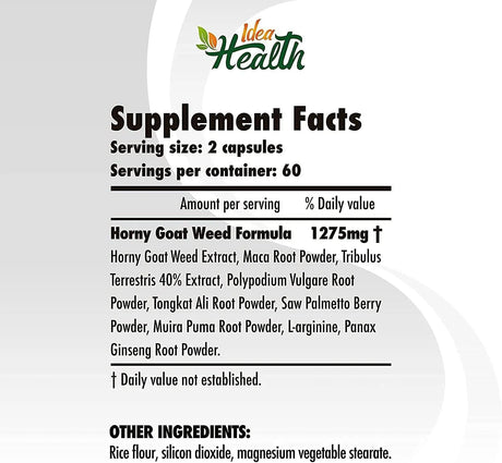 IDEA HEALTH - Idea Health Horny Goat Weed 1275Mg. 120 Capsulas - The Red Vitamin MX - Suplementos Alimenticios - {{ shop.shopifyCountryName }}