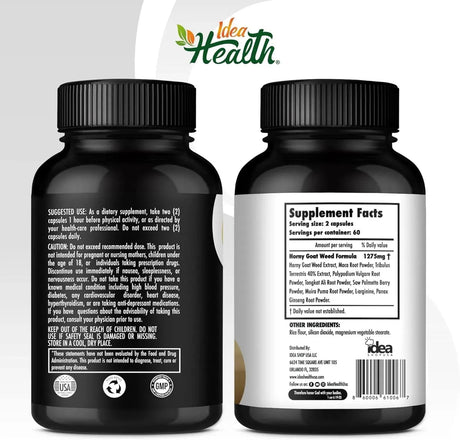 IDEA HEALTH - Idea Health Horny Goat Weed 1275Mg. 120 Capsulas - The Red Vitamin MX - Suplementos Alimenticios - {{ shop.shopifyCountryName }}