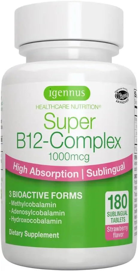 IGENNUS - Igennus Super B12-Complex 1000mcg 180 Tabletas - The Red Vitamin MX - Suplementos Alimenticios - {{ shop.shopifyCountryName }}