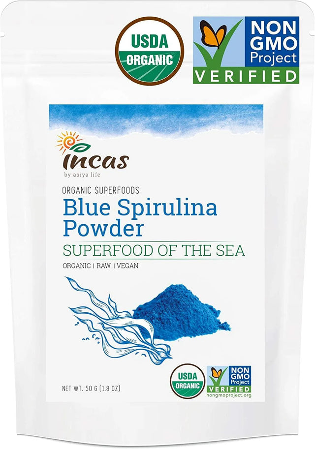 INCAS - INCAS USDA Organic Blue Spirulina Powder Phycocyanin Extract 50Gr 50 Servicios - The Red Vitamin MX - Suplementos Alimenticios - {{ shop.shopifyCountryName }}