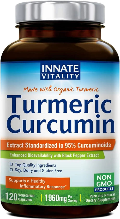 INNATE VITALITY - Innate Vitality Turmeric Curcumin with Black Pepper 1960Mg. 120 Capsulas - The Red Vitamin MX - Suplementos Alimenticios - {{ shop.shopifyCountryName }}