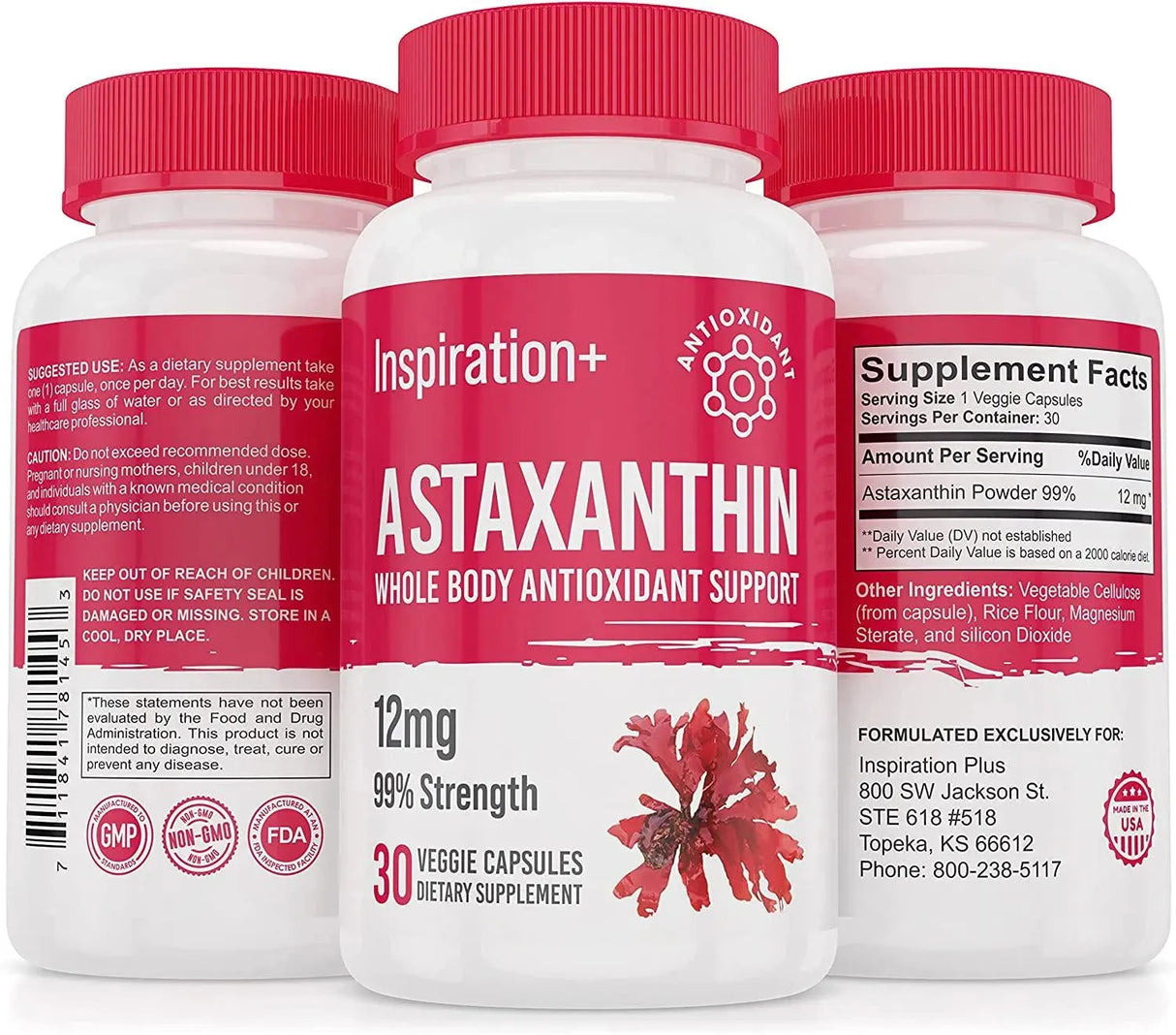 INSPIRATION+ - Inspiration+ Astaxanthin 12Mg. 30 Capsulas - The Red Vitamin MX - Suplementos Alimenticios - {{ shop.shopifyCountryName }}