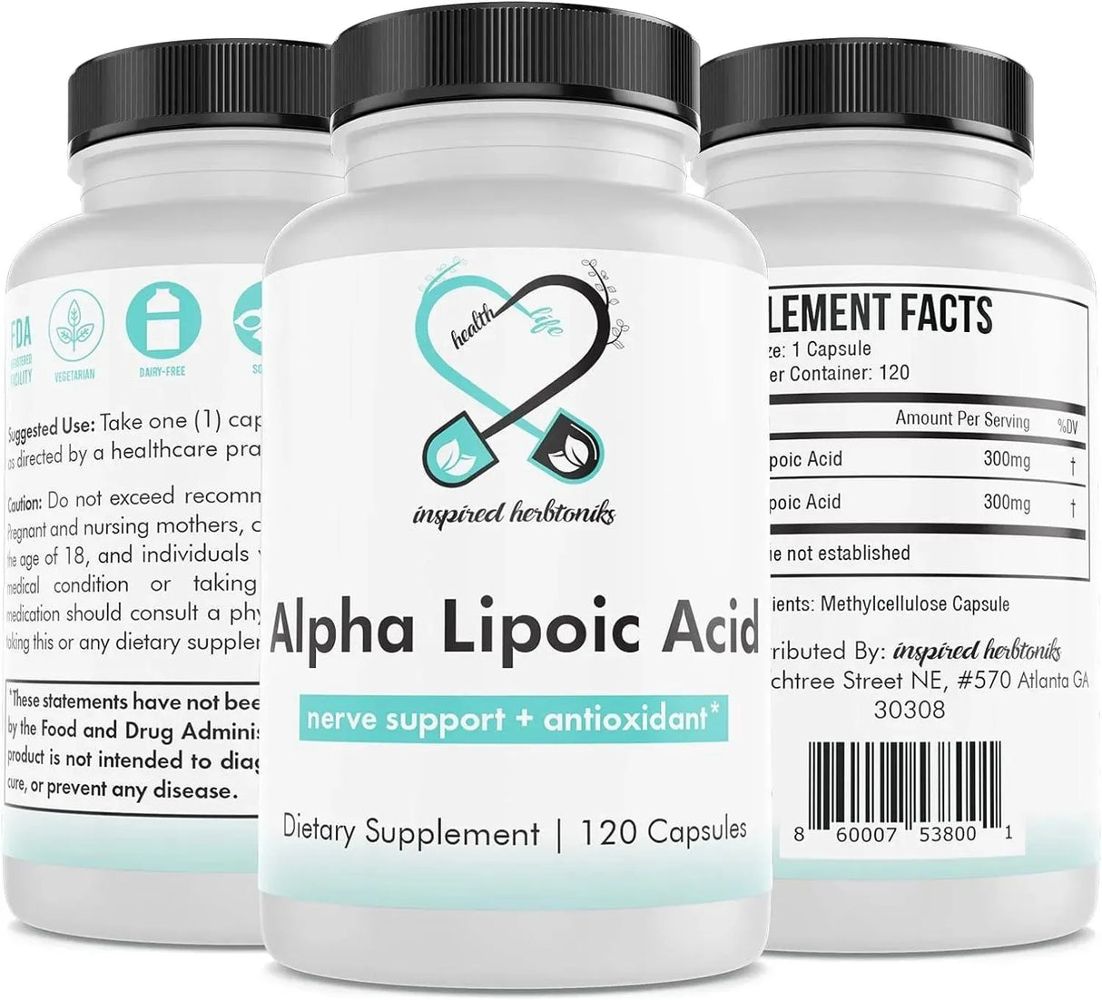 INSPIRED HERBOTONIKS - Inspired Herbtoniks Alpha Lipoic Acid 600Mg. 120 Capsulas - The Red Vitamin MX - Suplementos Alimenticios - {{ shop.shopifyCountryName }}