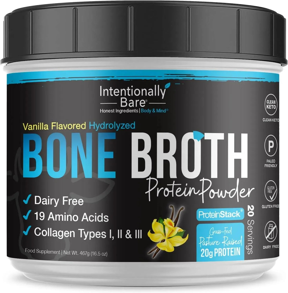 INTENTIONALLY BARE - Intentionally Bare Bone Broth Organic Protein Powder Vanilla 467Gr. - The Red Vitamin MX - Suplementos Alimenticios - {{ shop.shopifyCountryName }}