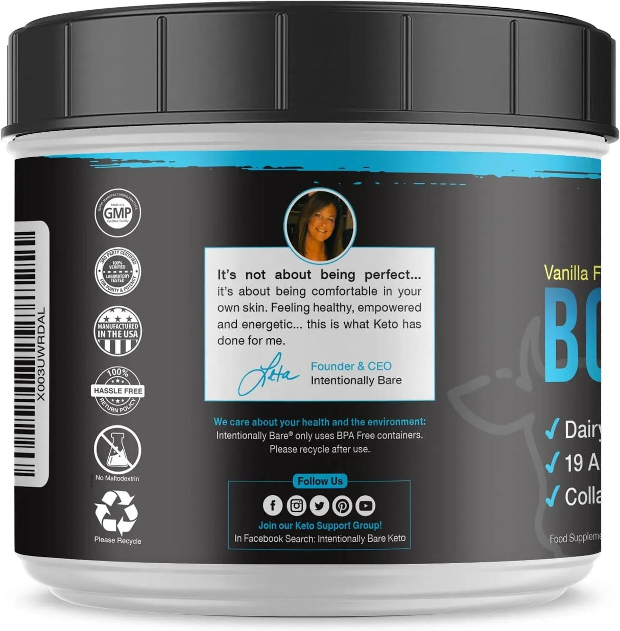 INTENTIONALLY BARE - Intentionally Bare Bone Broth Organic Protein Powder Vanilla 467Gr. - The Red Vitamin MX - Suplementos Alimenticios - {{ shop.shopifyCountryName }}