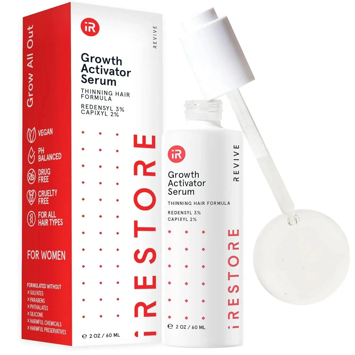 IRESTORE - iRESTORE Scalp Serum Hair Growth Serum for Women Men 2 Fl.Oz. - The Red Vitamin MX - Suplementos Alimenticios - {{ shop.shopifyCountryName }}