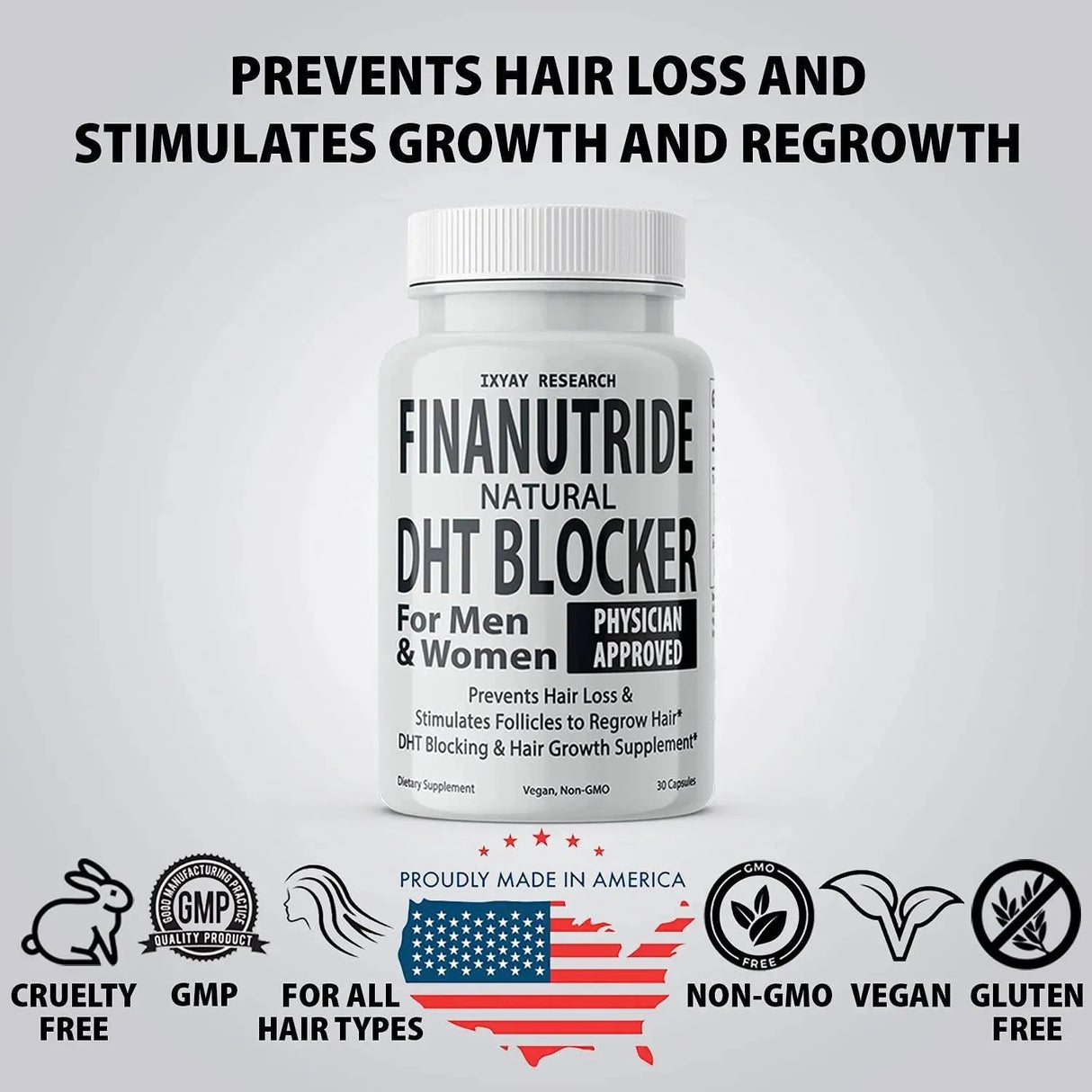 IXYAY RESEARCH - IXYAY RESEARCH Finanutride Natural DHT Blocker & Hair Growth 30 Capsulas - The Red Vitamin MX - Suplementos Alimenticios - {{ shop.shopifyCountryName }}