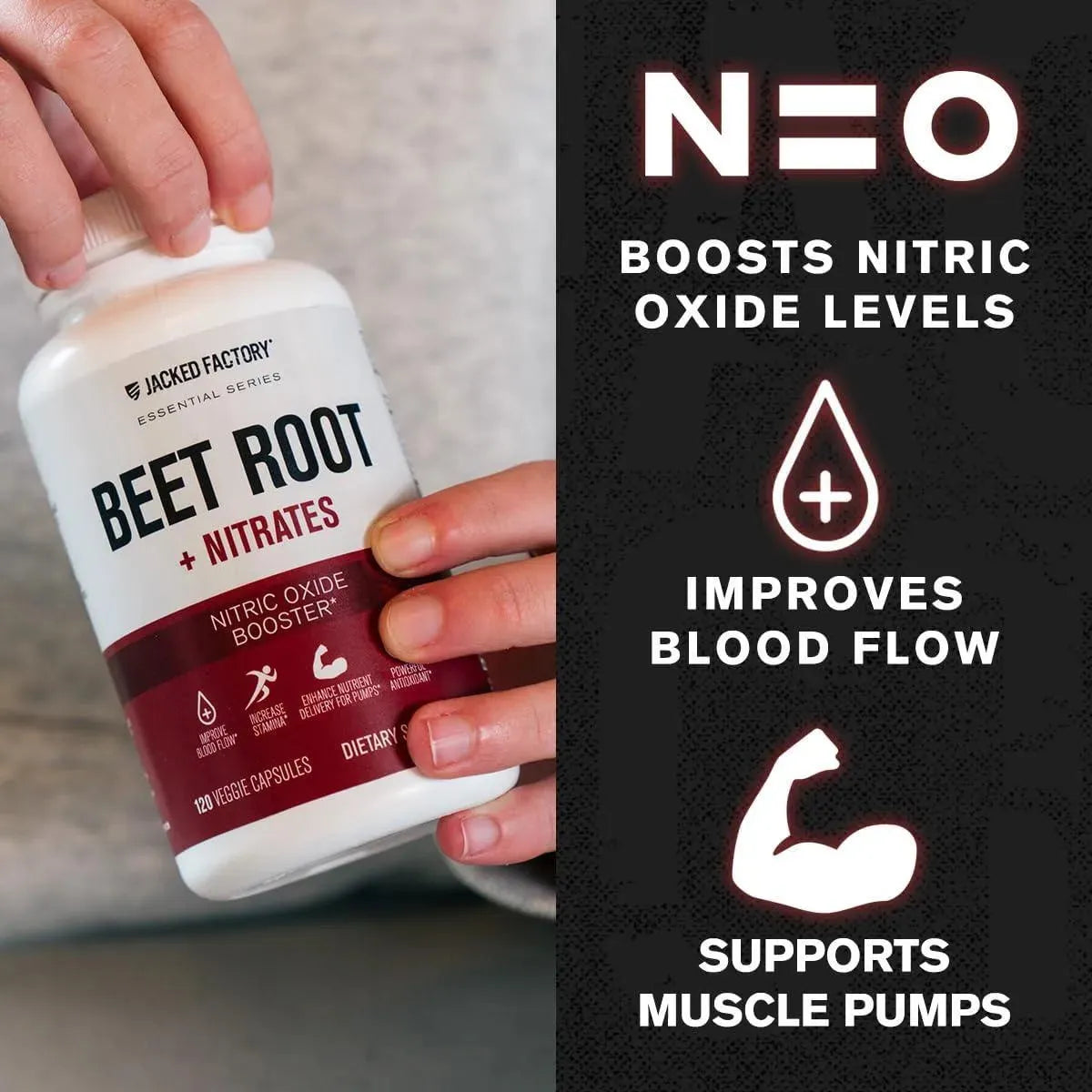 JACKED FACTORY - Jacked Factory Beet Root + Nitrates 120 Capsulas - The Red Vitamin MX - Suplementos Alimenticios - {{ shop.shopifyCountryName }}