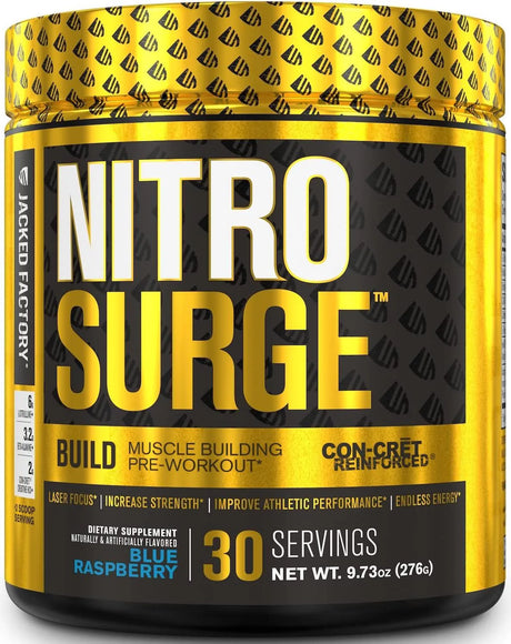 JACKED FACTORY - Jacked Factory NITROSURGE Build Pre Workout with Creatine for Muscle Building 30 Servicios - The Red Vitamin MX - Suplementos Alimenticios - {{ shop.shopifyCountryName }}