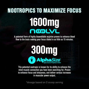 JACKED FACTORY - Jacked Factory NITROSURGE Max Nootropic Pre Workout Powder 40 Servicios - The Red Vitamin MX - Suplementos Alimenticios - {{ shop.shopifyCountryName }}