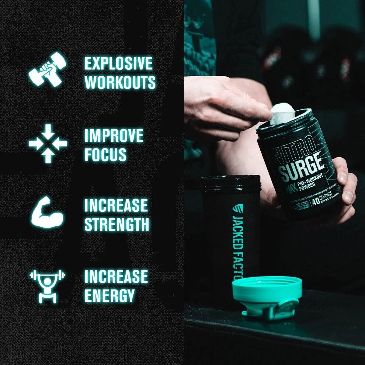 JACKED FACTORY - Jacked Factory NITROSURGE Max Nootropic Pre Workout Powder 40 Servicios - The Red Vitamin MX - Suplementos Alimenticios - {{ shop.shopifyCountryName }}