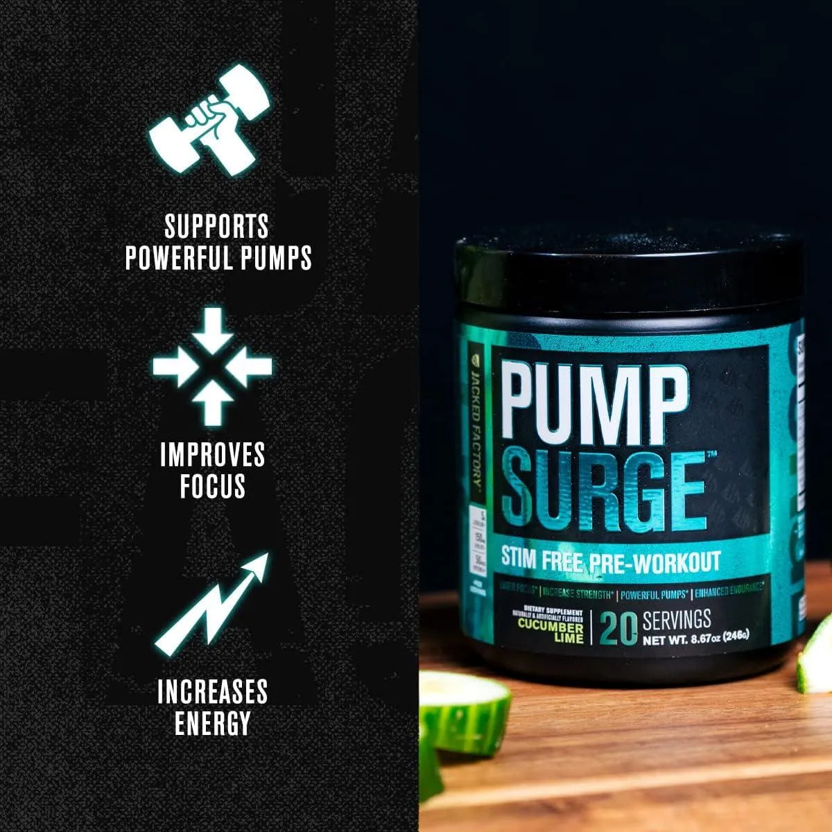 JACKED FACTORY - Jacked Factory PUMPSURGE Stim Free Pre Workout Powder 20 Servicios - The Red Vitamin MX - Suplementos Alimenticios - {{ shop.shopifyCountryName }}