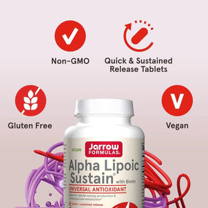 JARROW FORMULAS - Jarrow Formulas Alpha Lipoic Sustain With Biotin 120 Tabletas - The Red Vitamin MX - Suplementos Alimenticios - {{ shop.shopifyCountryName }}