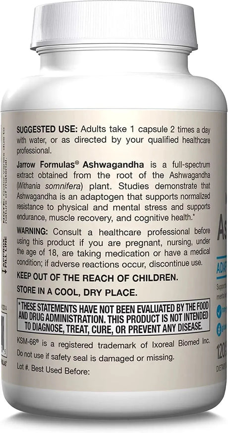 JARROW FORMULAS - Jarrow Formulas Ashwagandha 300Mg. 120 Capsulas - The Red Vitamin MX - Suplementos Alimenticios - {{ shop.shopifyCountryName }}