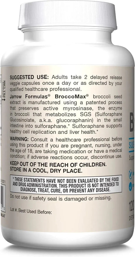 JARROW FORMULAS - Jarrow Formulas BroccoMax Sulforaphane Generator 35Mg. 120 Capsulas - The Red Vitamin MX - Suplementos Alimenticios - {{ shop.shopifyCountryName }}