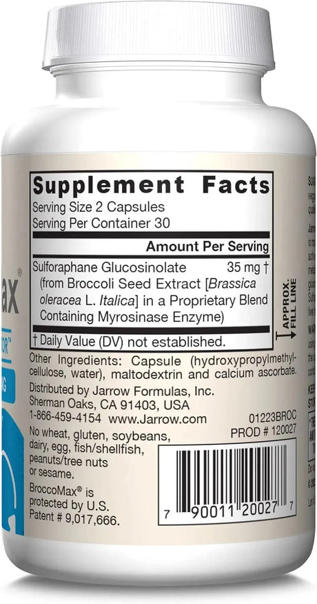 JARROW FORMULAS - Jarrow Formulas BroccoMax Sulforaphane Generator 35Mg. 60 Capsulas - The Red Vitamin MX - Suplementos Alimenticios - {{ shop.shopifyCountryName }}