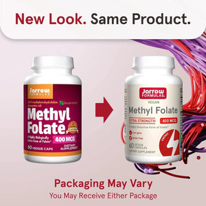 JARROW FORMULAS - Jarrow Formulas Extra Strength Methyl Folate 400mcg 60 Capsulas - The Red Vitamin MX - Suplementos Alimenticios - {{ shop.shopifyCountryName }}