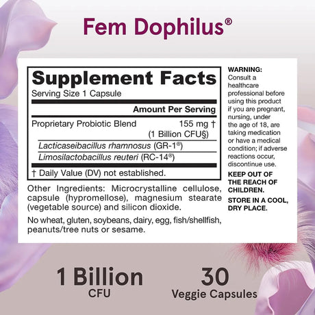 JARROW FORMULAS - Jarrow Formulas Fem-Dophilus Probiotics 1 Billion CFU 30 Capsulas - The Red Vitamin MX - Suplementos Alimenticios - {{ shop.shopifyCountryName }}