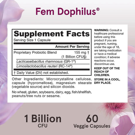 JARROW FORMULAS - Jarrow Formulas Fem-Dophilus Probiotics 1 Billion CFU 60 Capsulas - The Red Vitamin MX - Suplementos Alimenticios - {{ shop.shopifyCountryName }}
