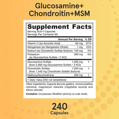 JARROW FORMULAS - Jarrow Formulas Glucosamine+Chondroitin+MSM Supports Joint Health 240 Capsulas - The Red Vitamin MX - Suplementos Alimenticios - {{ shop.shopifyCountryName }}