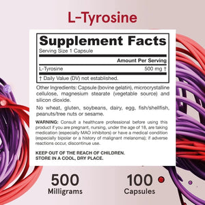 JARROW FORMULAS - Jarrow Formulas L-Tyrosine 500Mg. 100 Capsulas - The Red Vitamin MX - Suplementos Alimenticios - {{ shop.shopifyCountryName }}