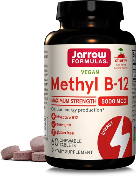 JARROW FORMULAS - Jarrow Formulas Maximum Strength Methyl B-12 5000mcg 60 Tabletas Masticables - The Red Vitamin MX - Suplementos Alimenticios - {{ shop.shopifyCountryName }}