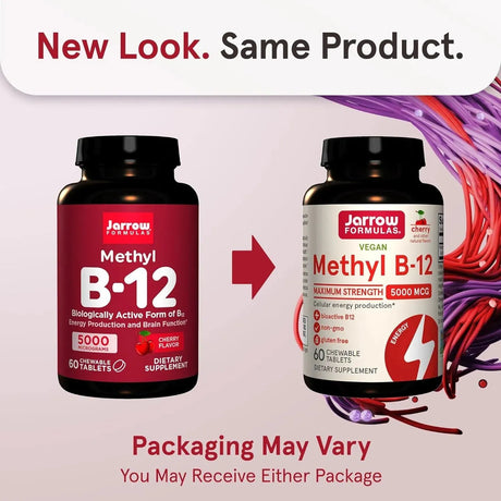 JARROW FORMULAS - Jarrow Formulas Maximum Strength Methyl B-12 5000mcg 60 Tabletas Masticables - The Red Vitamin MX - Suplementos Alimenticios - {{ shop.shopifyCountryName }}