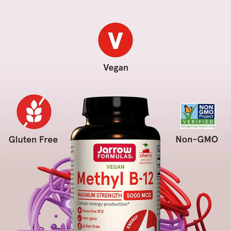 JARROW FORMULAS - Jarrow Formulas Maximum Strength Methyl B-12 5000mcg 60 Tabletas Masticables - The Red Vitamin MX - Suplementos Alimenticios - {{ shop.shopifyCountryName }}