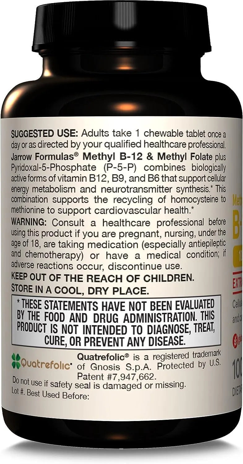 JARROW FORMULAS - Jarrow Formulas Methyl B-12/Methyl Folate 100 Tabletas Masticables - The Red Vitamin MX - Suplementos Alimenticios - {{ shop.shopifyCountryName }}