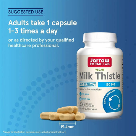 JARROW FORMULAS - Jarrow Formulas Milk Thistle 150Mg. 200 Capsulas - The Red Vitamin MX - Suplementos Alimenticios - {{ shop.shopifyCountryName }}