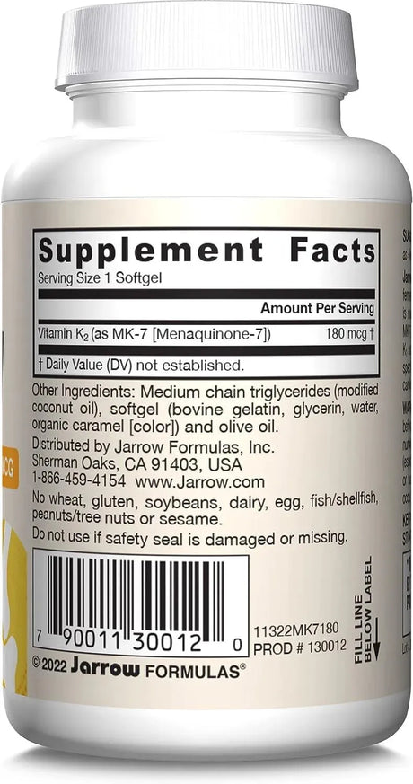 JARROW FORMULAS - Jarrow Formulas MK-7 180 Mcg. 30 Capsulas Blandas - The Red Vitamin MX - Suplementos Alimenticios - {{ shop.shopifyCountryName }}