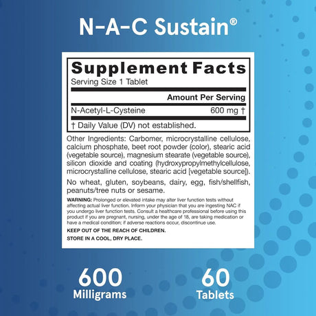 JARROW FORMULAS - Jarrow Formulas N-A-C Sustain 600Mg. 60 Tabletas - The Red Vitamin MX - Suplementos Alimenticios - {{ shop.shopifyCountryName }}