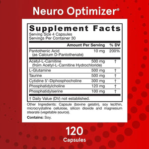 JARROW FORMULAS - Jarrow Formulas Neuro Optimizer 120 Capsulas - The Red Vitamin MX - Suplementos Alimenticios - {{ shop.shopifyCountryName }}