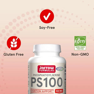 JARROW FORMULAS - Jarrow Formulas PS100 Phosphatidylserine 100Mg. 30 Capsulas Blandas - The Red Vitamin MX - Suplementos Alimenticios - {{ shop.shopifyCountryName }}