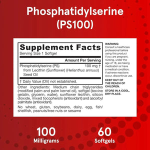 JARROW FORMULAS - Jarrow Formulas PS100 Phosphatidylserine 100Mg. 60 Capsulas Blandas - The Red Vitamin MX - Suplementos Alimenticios - {{ shop.shopifyCountryName }}