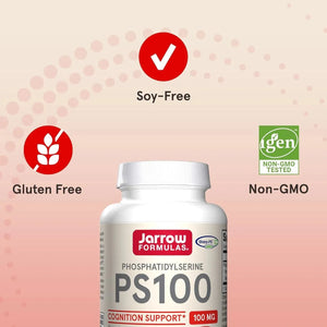 JARROW FORMULAS - Jarrow Formulas PS100 Phosphatidylserine 100Mg. 60 Capsulas Blandas - The Red Vitamin MX - Suplementos Alimenticios - {{ shop.shopifyCountryName }}